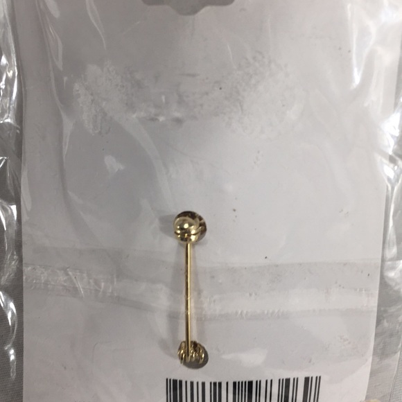 The Petite Rosebud 18kt Finish Brooch Gold Tone Red - Picture 3 of 4